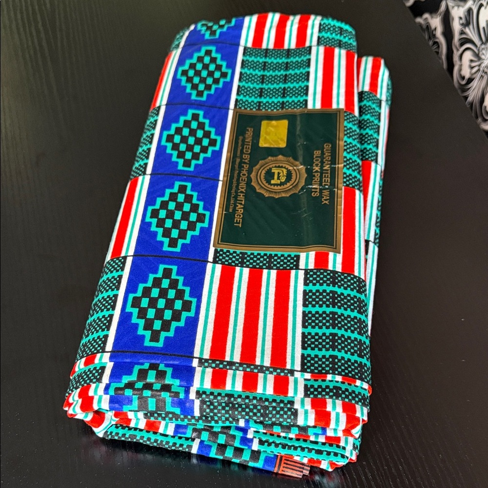 6yds Colorful Geometric Patterned African Fabric